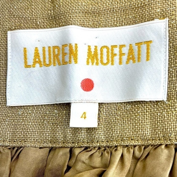 ANTHROPOLOGIE Lauren Moffatt Linen Skirt with Studded Pockets & Silk Lining - Picture 9 of 10